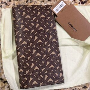 Burberry Tan and Brown Monogram Card Holder